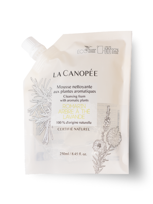 Mousse nettoyante aux plantes aromatiques