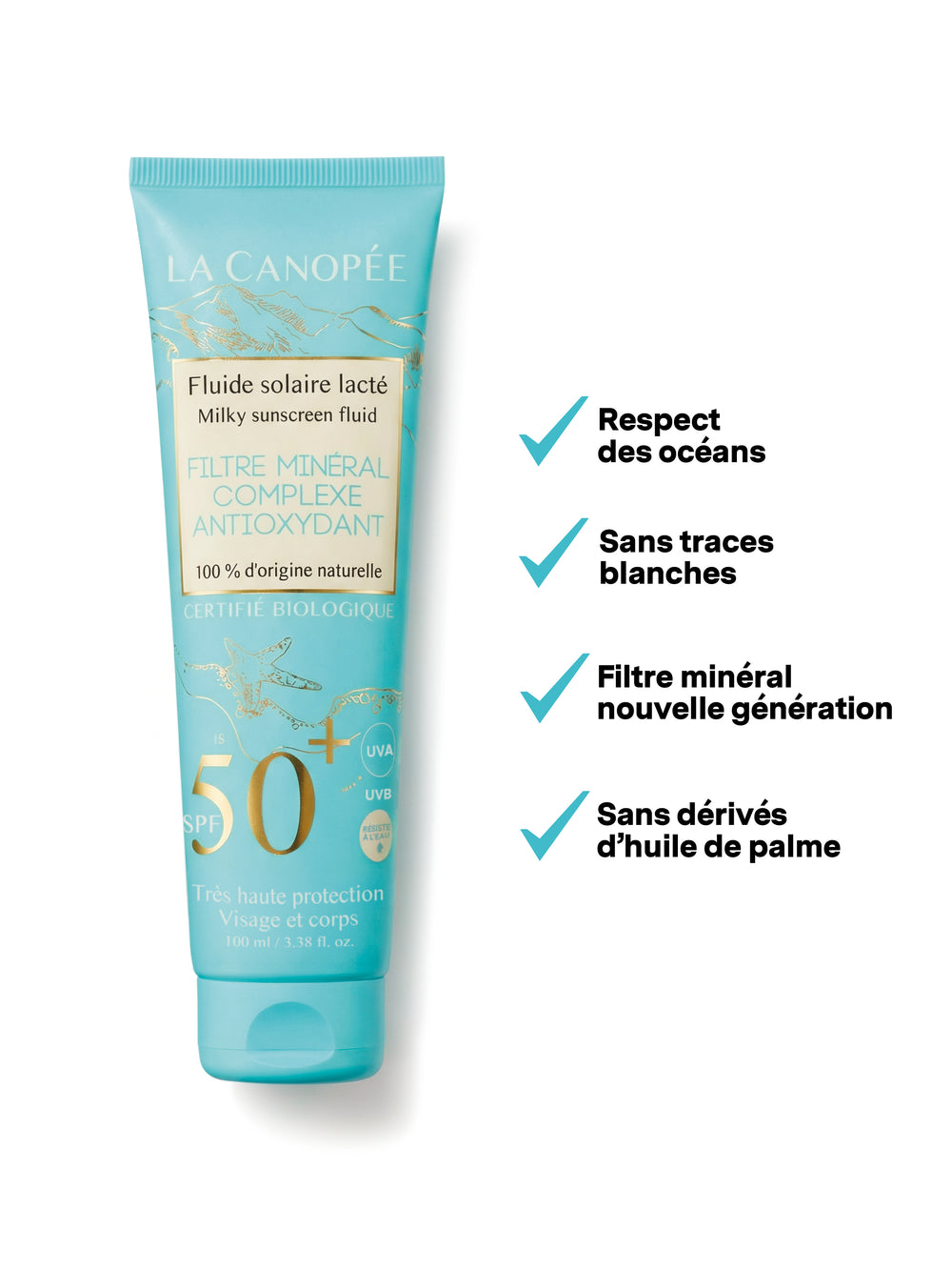 Fluide solaire lacté SPF50+