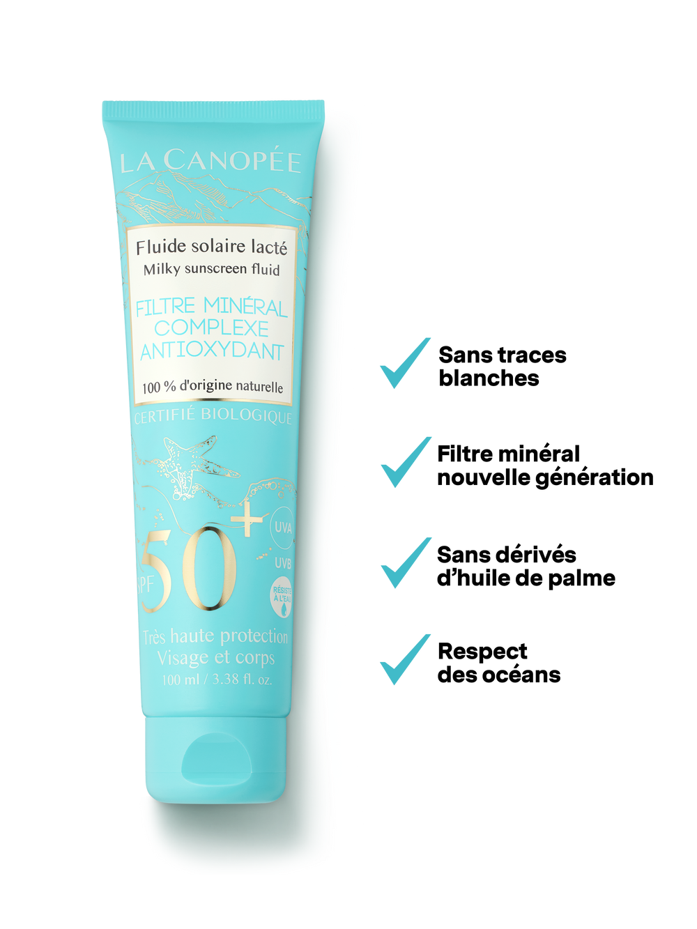 Fluide solaire lacté SPF50+