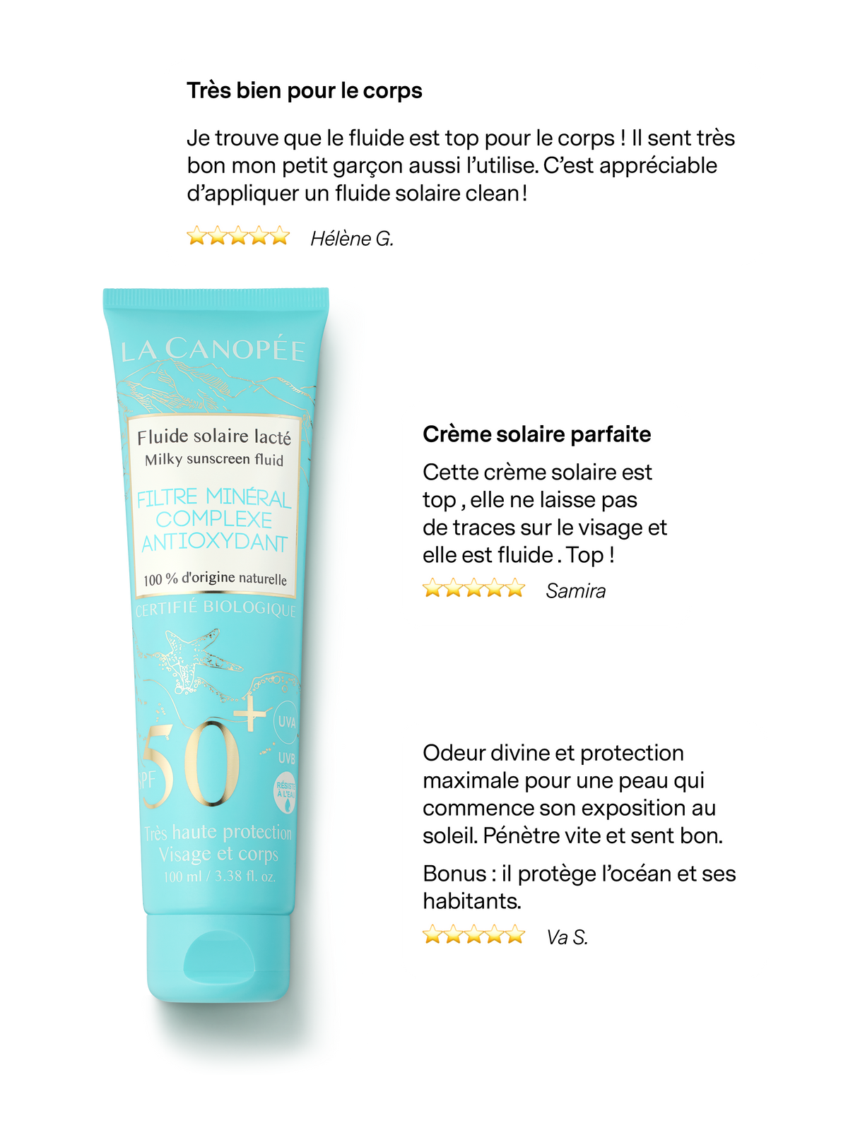 Fluide solaire lacté SPF50+