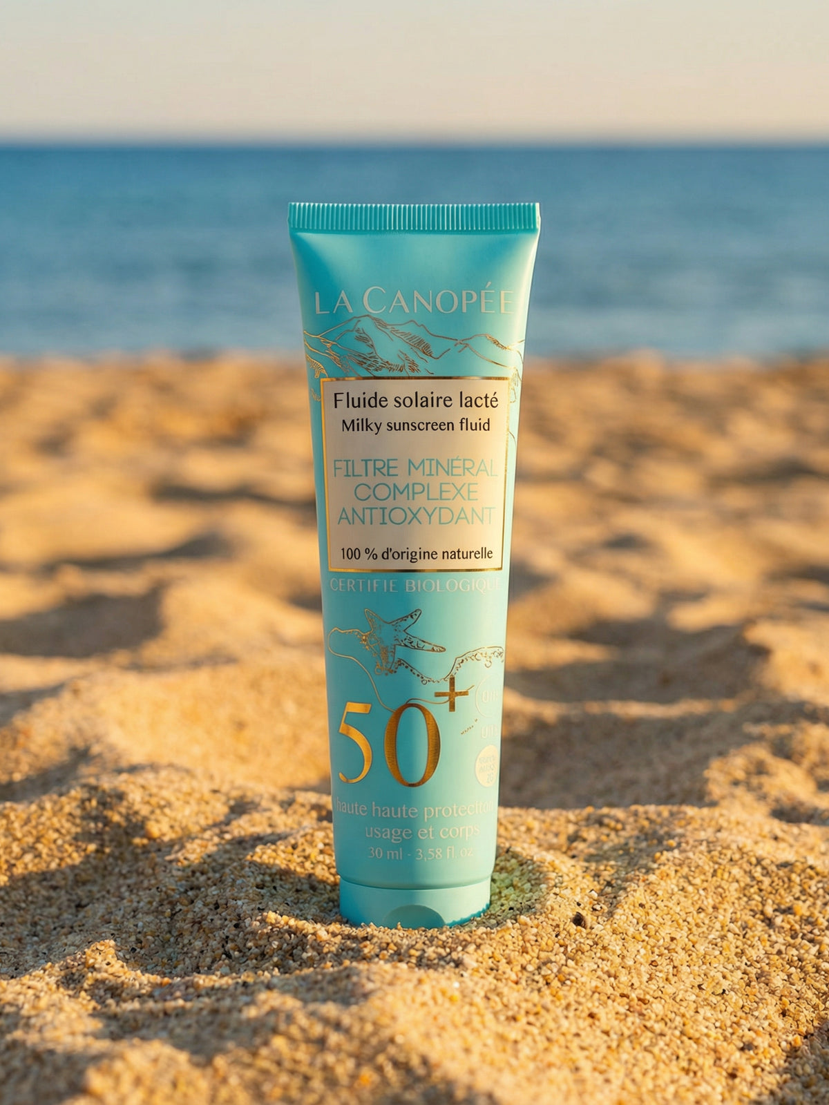 Fluide solaire lacté SPF50+